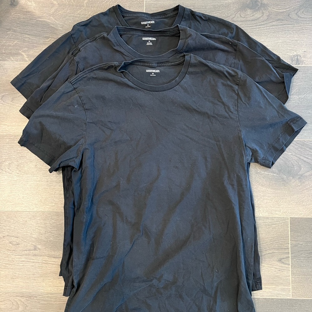 5-pack plain shirts, black, Goodthreads brand